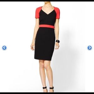 Three Dot v neck contrast dress